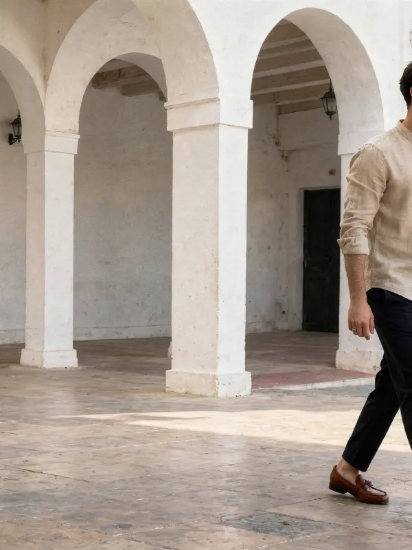 Chemise Kamraya sous les arcades de Hammamet